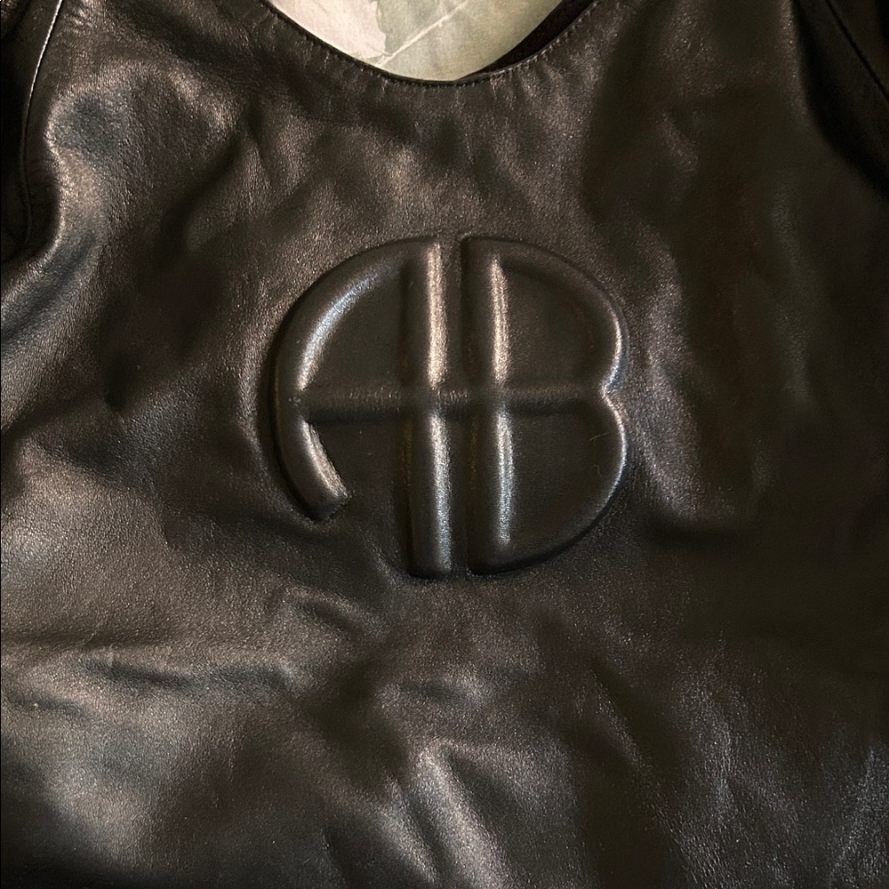 Anine Bing Black Leather Chain-Handle Kate Large Shoulder Bag - Picture 3 of 5